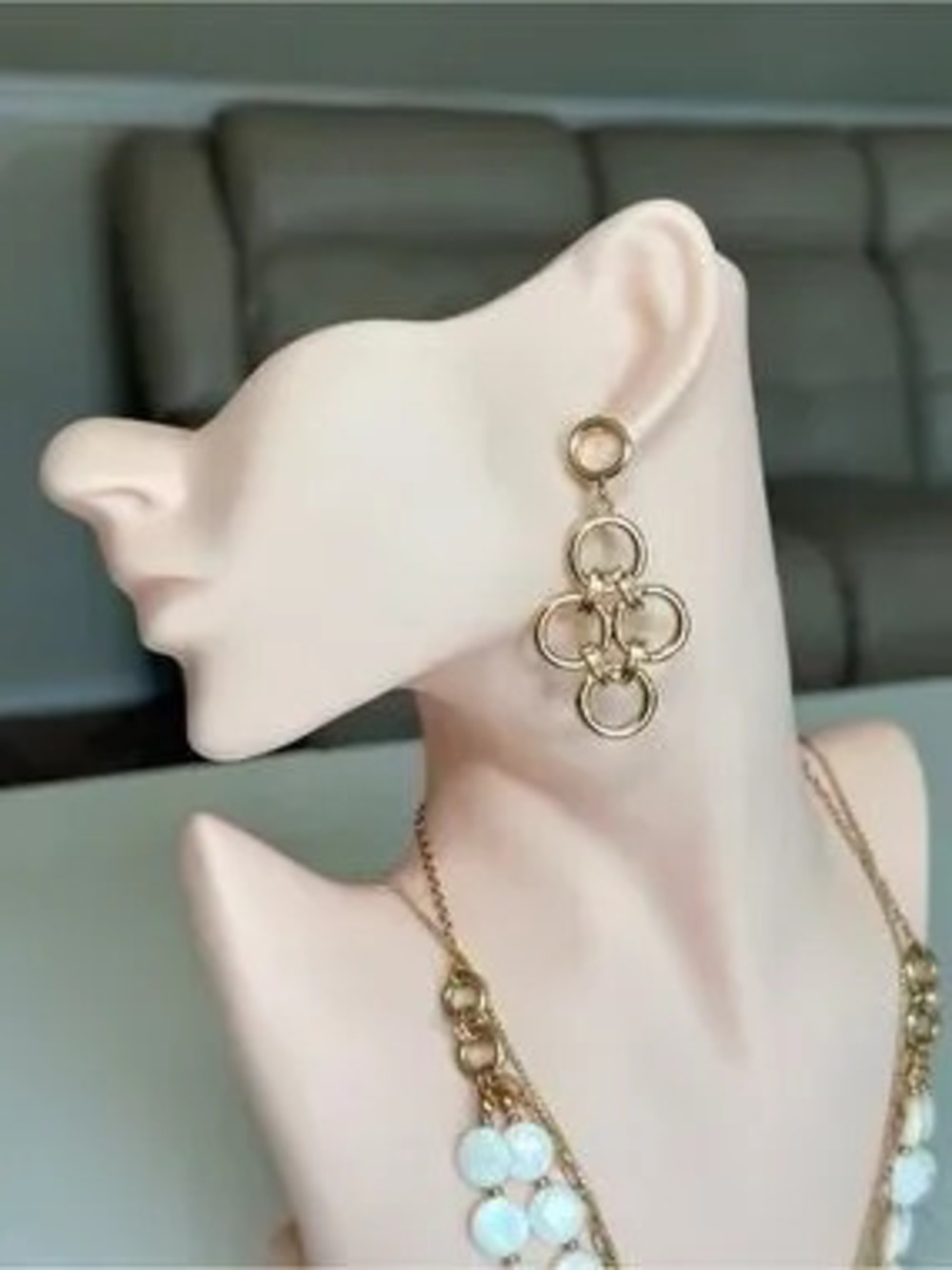 Gold Link Dangle Earrings - Women Jewelry